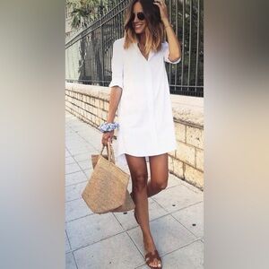 Women’s White Button-Up Shirt/Dress